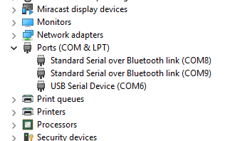 Find COM port in Device Manager