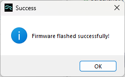 Flashing complete message