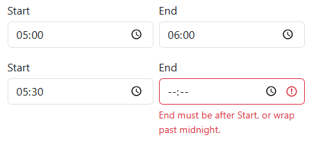 Validation and overlaps
